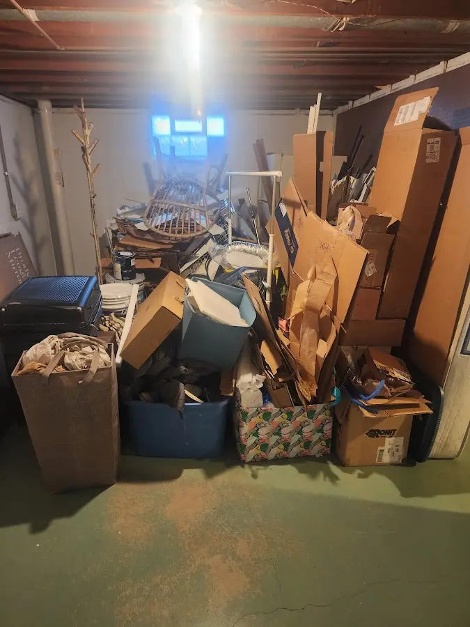 Roll-off dumpster container at job site for Roll Off Dumpster Rental in Erie